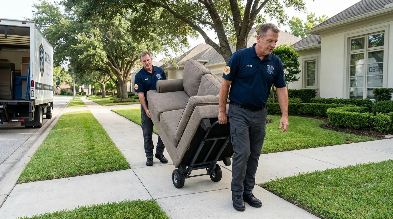 Local residential moving crew loading furniture in Fayetteville, TN